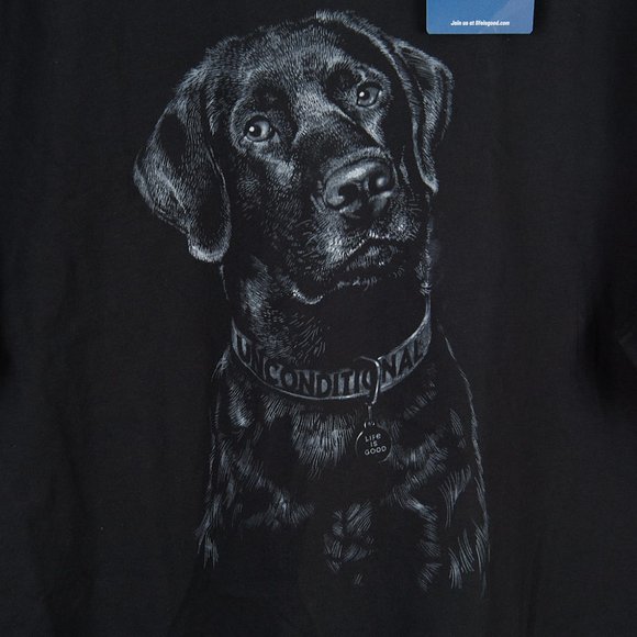 Life Is Good Black Labrador Dog Crusher T-Shirt Men's XL NWT - Picture 2 of 5
